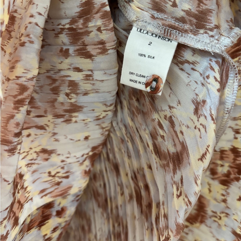 NEW ULLA JOHNSON‎ Charline Floral Pleated Midi Skirt Belted NWT Size 2 100% Silk - Picture 9 of 16